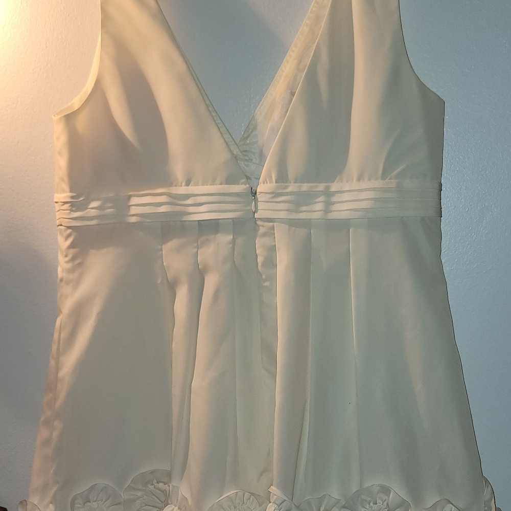 WHITE MINI DRESS with Ruffle Design - Picture 2 of 3